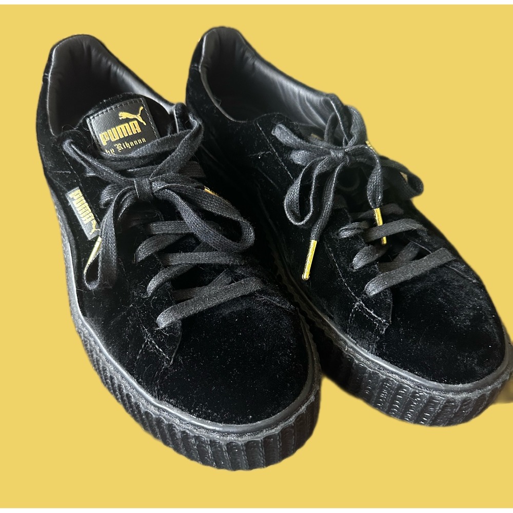 PUMA Fenty by Rihanna‎ Velvet Creeper Black Gold Mens 11 Sneakers 364639 01